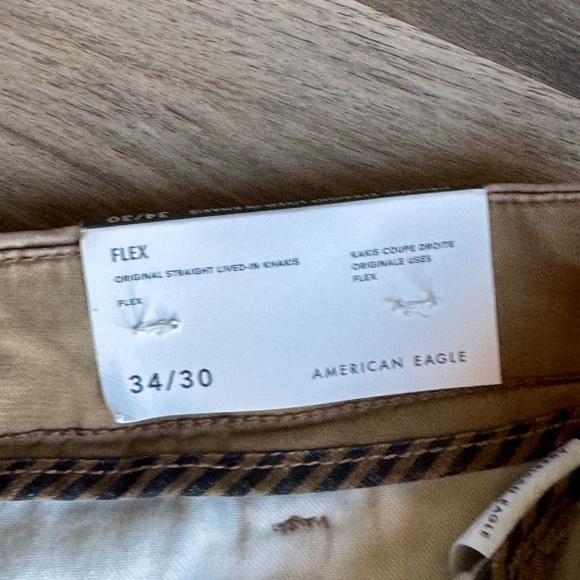 American Eagle Original Straight Flex Lived-In Khaki Pants 34x30 – Classic Beige - Picture 11 of 16